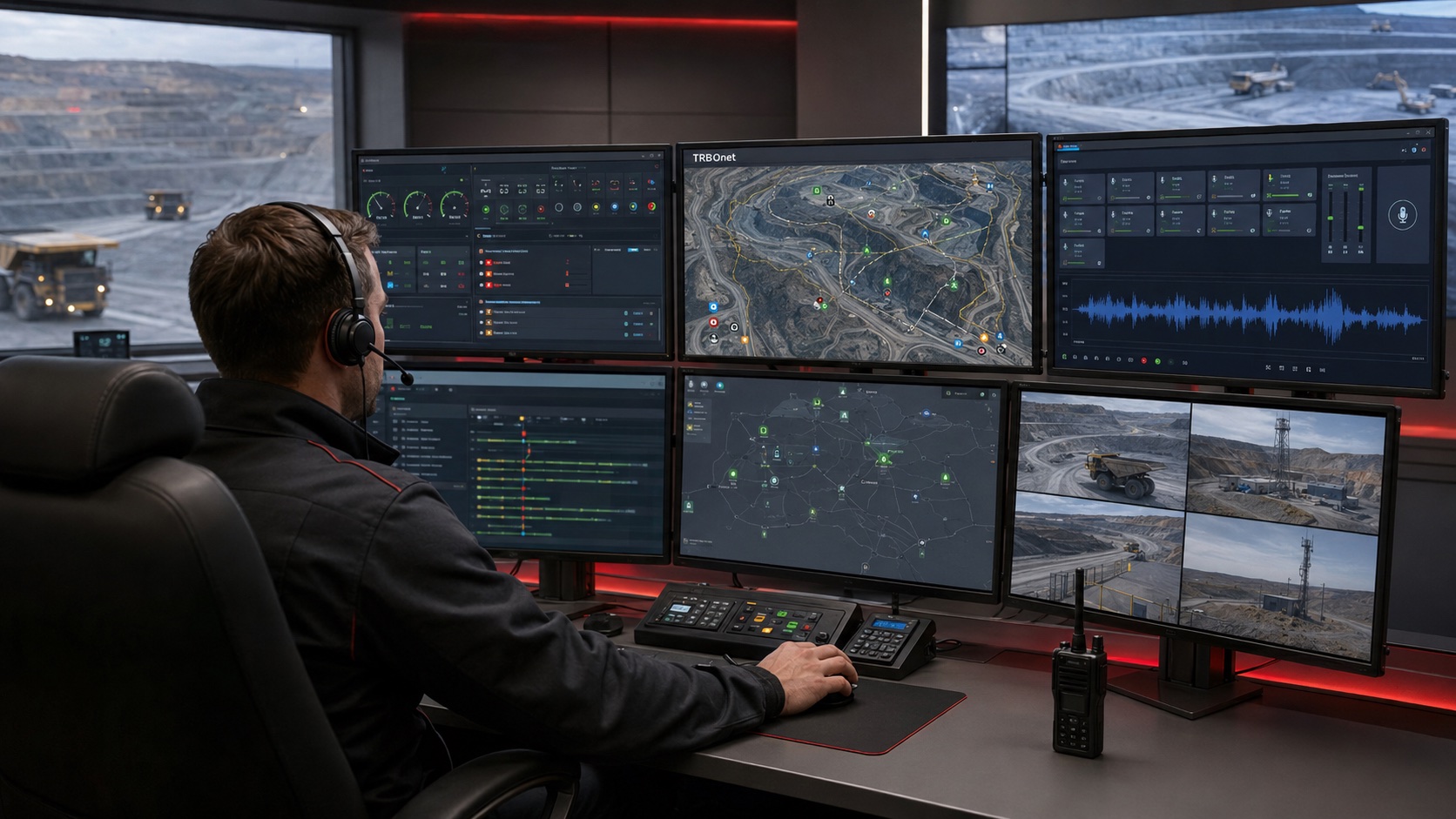 Centro de monitoreo de comunicaciones para una operación minera